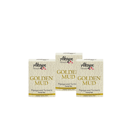 3 Bars Golden Mud Turmeric & Papaya Facial Soap Bundle