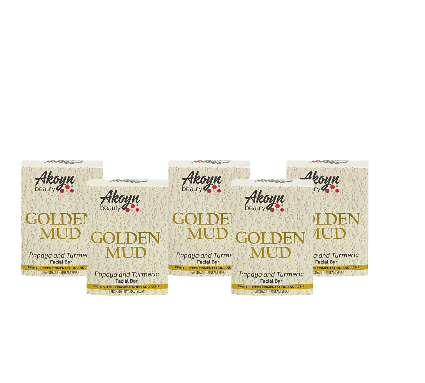 5 Bars Golden Mud Turmeric & Papaya Facial Soap Bundle
